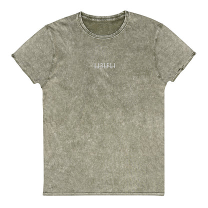 Geborduurde Denim T-Shirt - Mirror