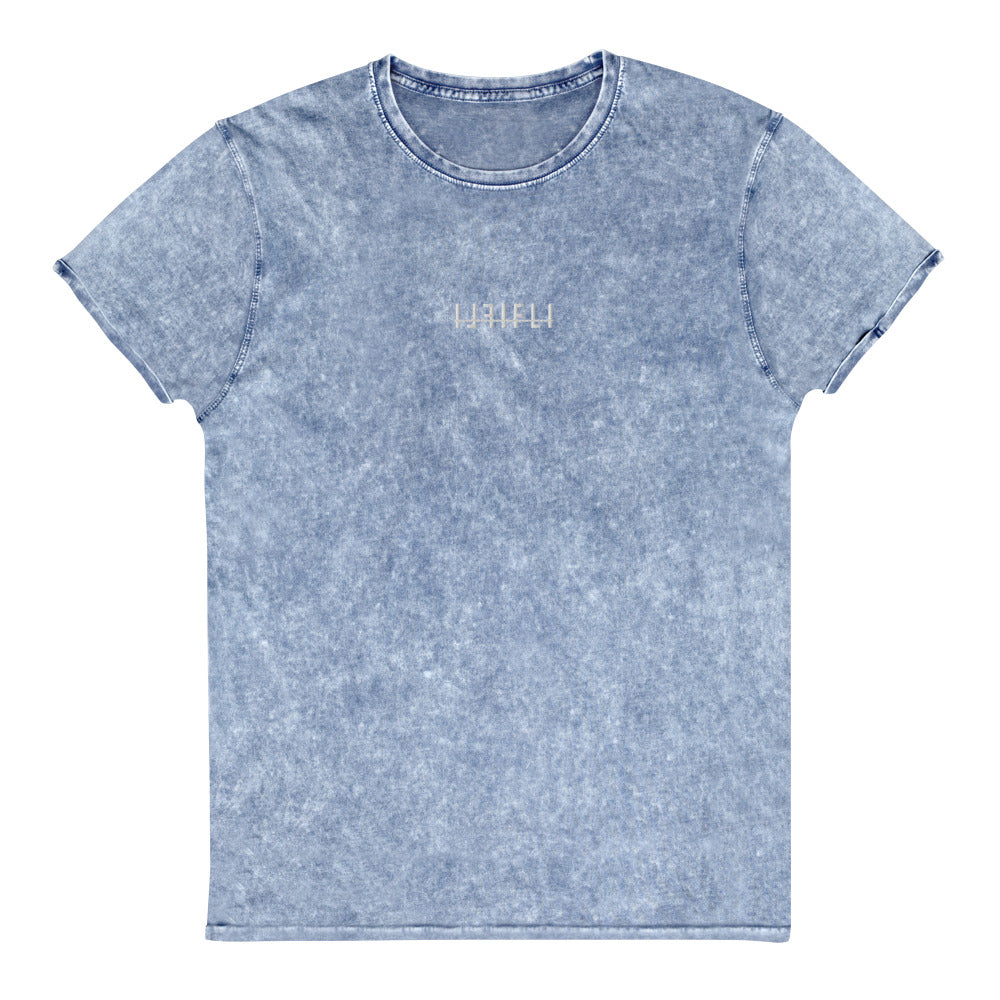 Geborduurde Denim T-Shirt - Mirror