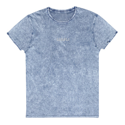 Geborduurde Denim T-Shirt - Mirror