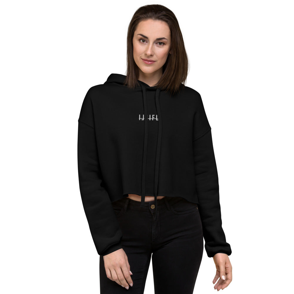 Geborduurde Crop Hoodie - Mirror