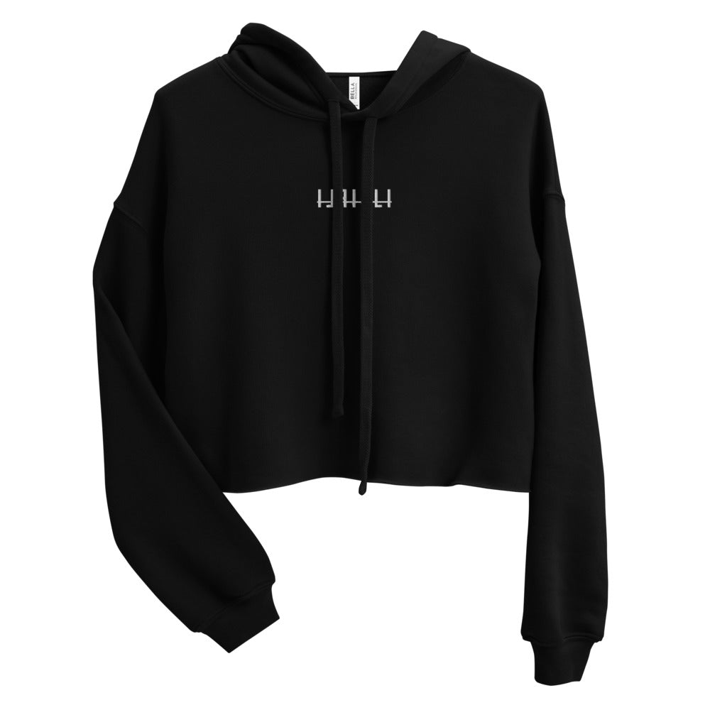 Geborduurde Crop Hoodie - Mirror