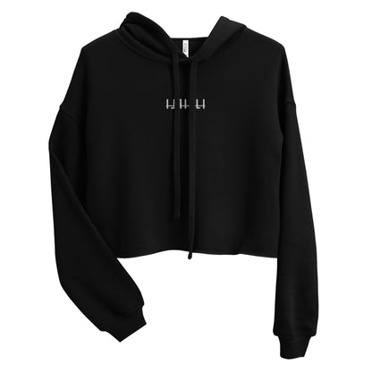 Geborduurde Crop Hoodie - Mirror