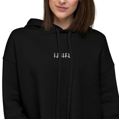 Geborduurde Crop Hoodie - Mirror