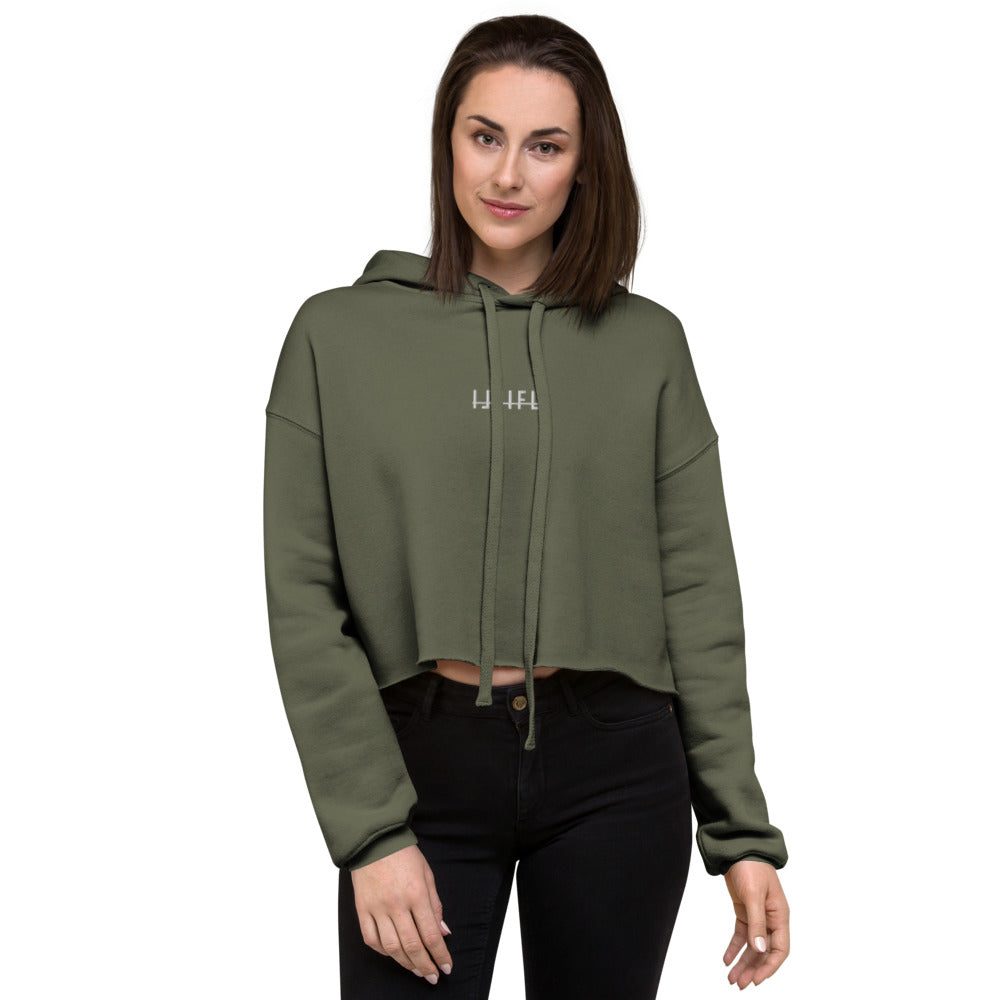 Geborduurde Crop Hoodie - Mirror