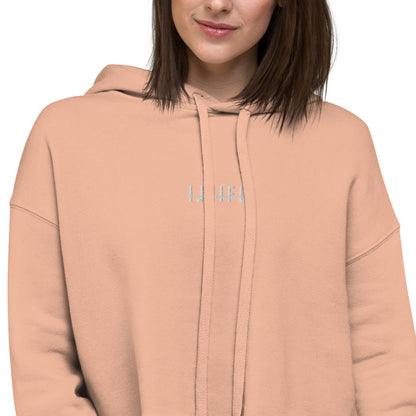 Geborduurde Crop Hoodie - Mirror